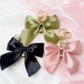 Pearl Heart Ribbon Bow Keychain Ribbons for Bows BowKnot Heart Key Chain with Pearl Pendants & Charms for Girls Women Bag Purse