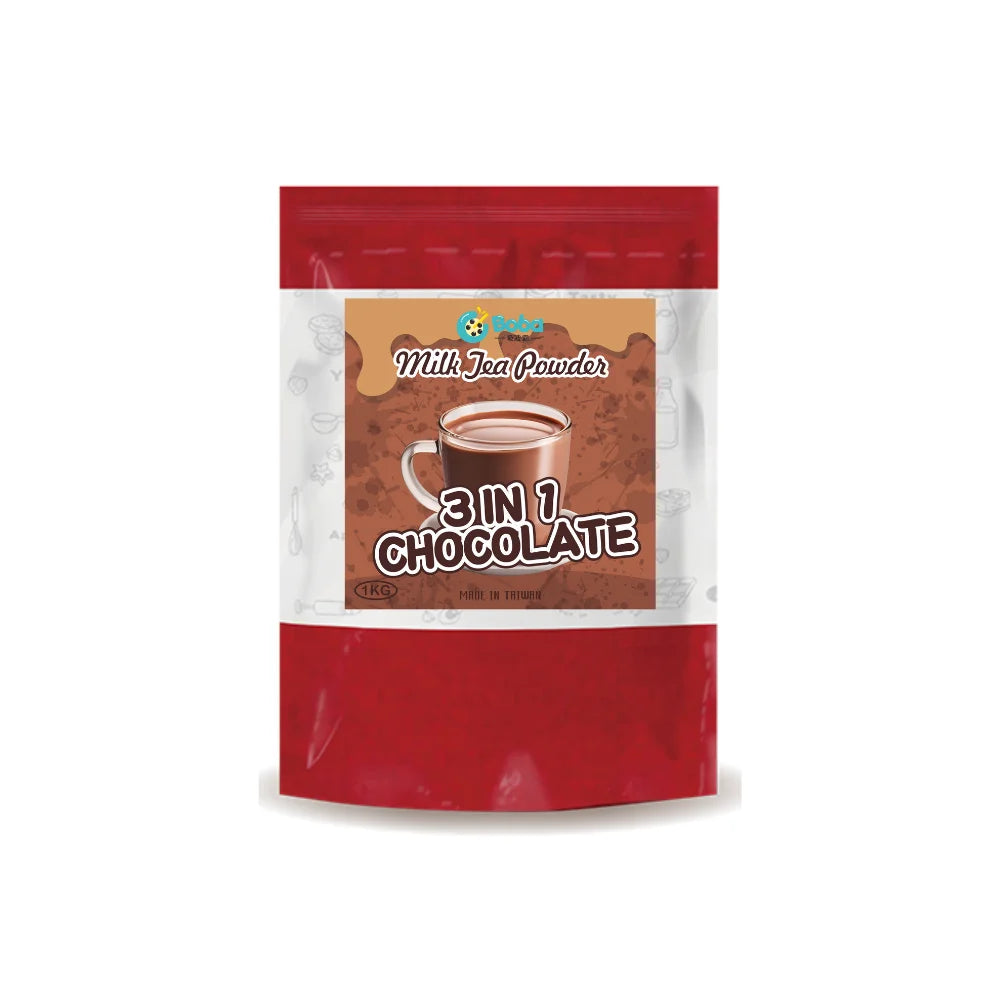 KEIFU 1kg 3-in-1 Instant Chocolate Powder for Bubble Tea OEM/ODM Packaged Bag Drink Topping HALAL/HACCP/ISO 22000 Certified