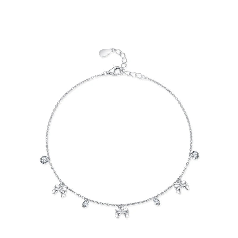 SL1679  Fashion Women Jewelry 925 Sterling Silver Bow Bracelet Silver Adjustable Bracelet for Women Girl Valentine's Day Gift