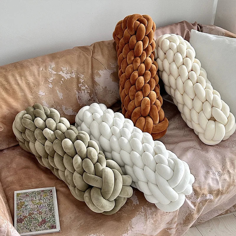 Accept Custom Soft Decorative Hand Woven Knotted Home Living Room Decoration Pillow
