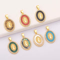 Wholesale Religious Gold Filled Color Our Lady of Guadalupe Virgin Maria Pendants Charms Jewelry Necklace for Women