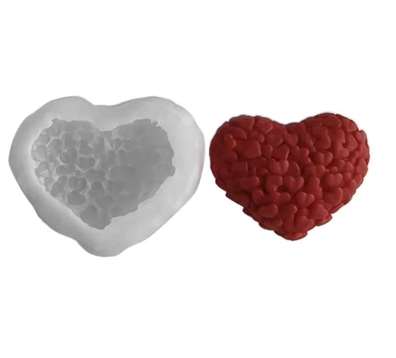 New Love Heart-shaped Rose Silicone Candle Molds 3D Love Flower Chocolate Cake Fudge Making DIY Soap Gypsum Resin Crafts Mold