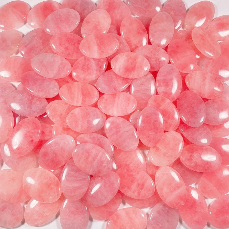 Hongzhuo Healing Gemstone Oval Semi-precious Stone for Home Decor Rose Quartz Pocket Stone Gifts