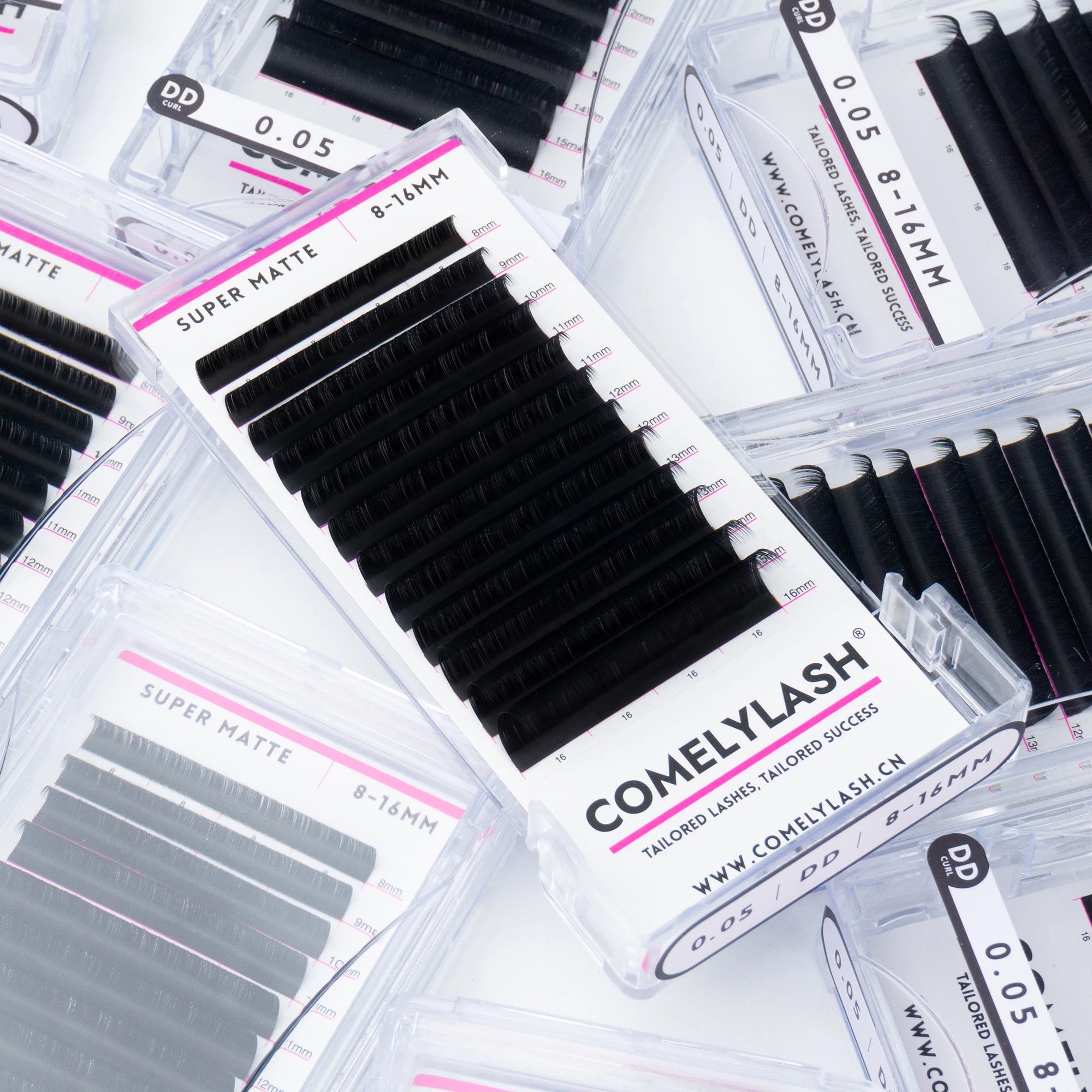 Comelylash L Curl Eyelash Extensions PBT Eyelash Premium Mink Lashes Individual Lashes Mixed PBT Fiber or Faux Mink 7-15 Days