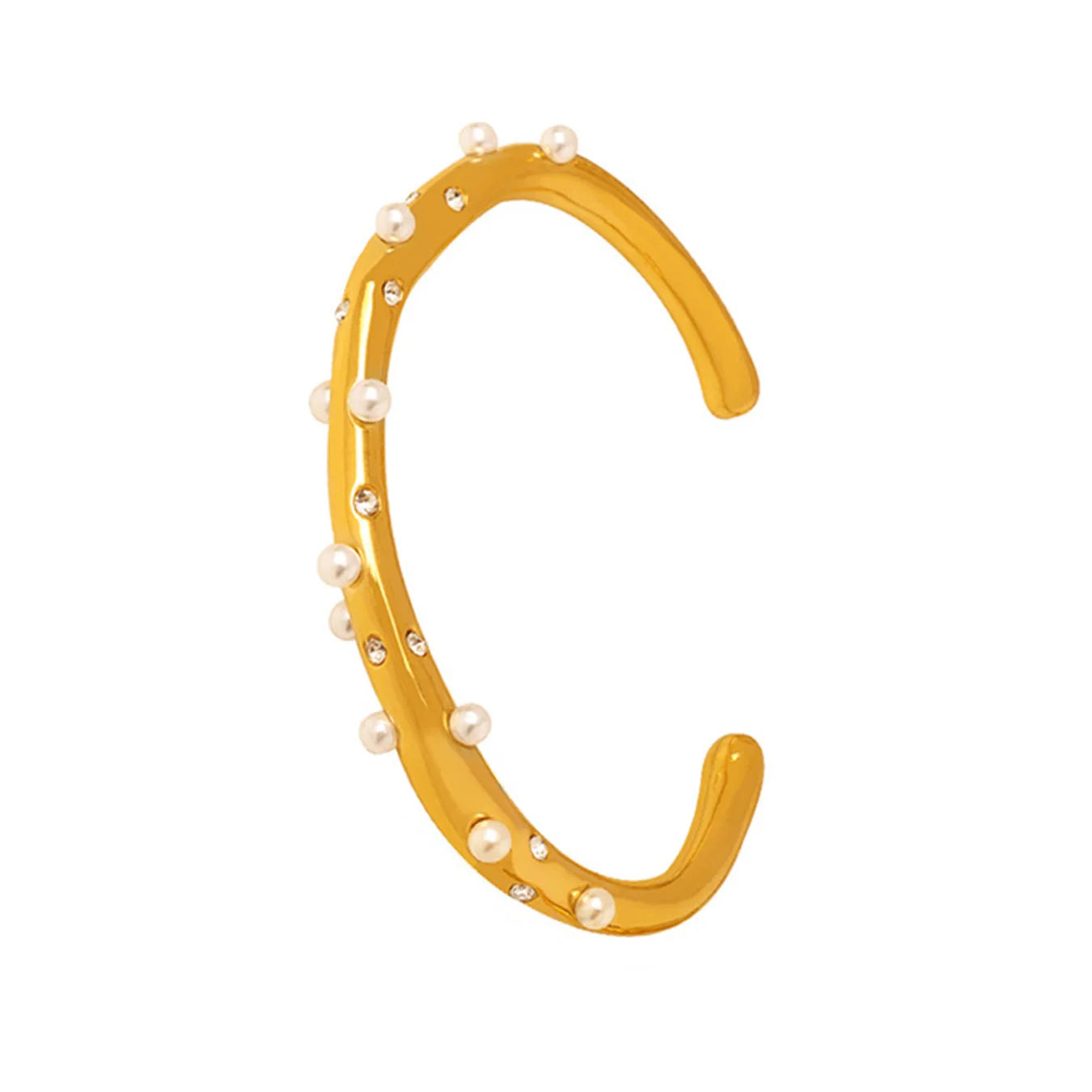 New Stainless Steel Bangles 18k Gold Plated With Zircon for Women