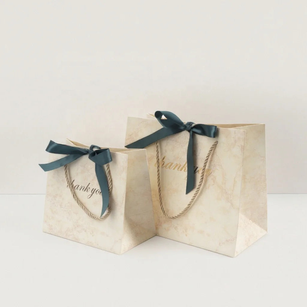 Custom Eco-Friendly Recyclable Luxury Ribbon Handle Art Bag Boutique Carrier Clothing Shoes Lamination Logo Supermarket