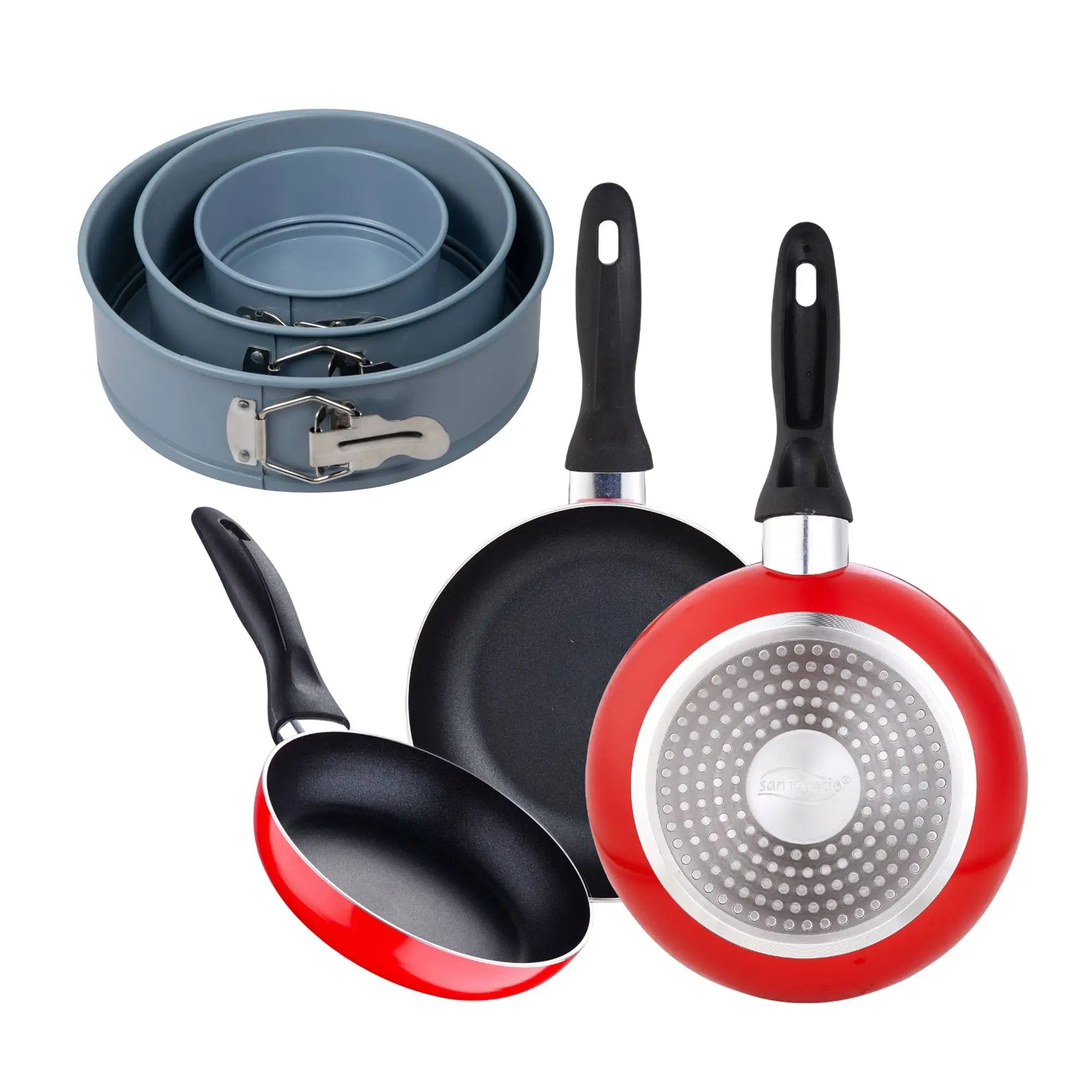 San Ignacio 3-piece frying pan set 16/20/24 cm + 3-piece round baking mold set 121822cm