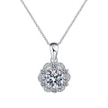 Classic 925 Silver Moissanite Rose Flower Pendant Necklaces Luxury Fashion Trendy Accessory