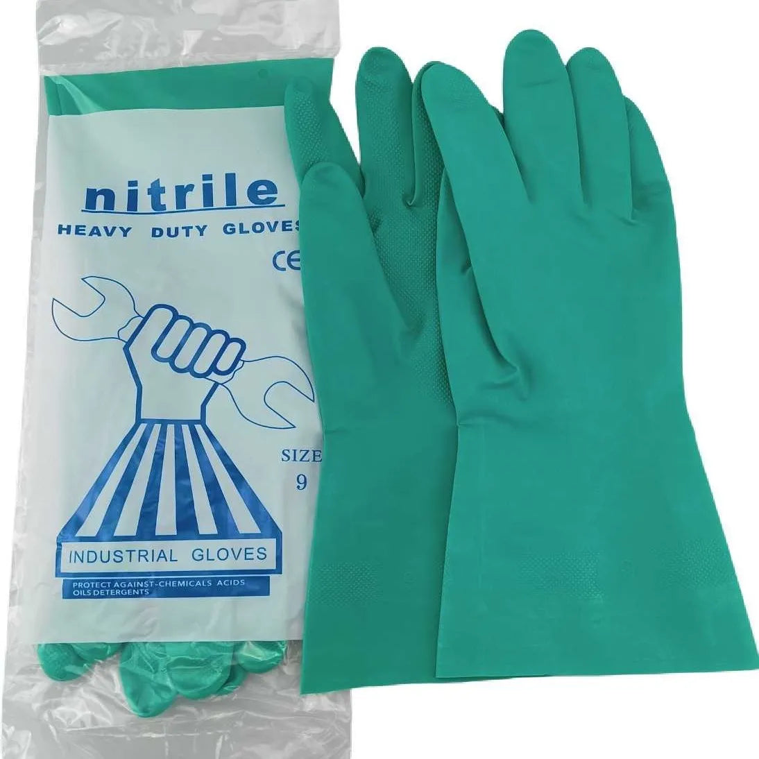 Heavy Duty Industrial Nitrile Gloves Oil-resistance Acid Alkali Resistance Chemical Protection Labor Protection Nitrile Gloves
