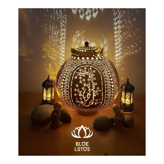 HOT SELLING Hand-Carved Gourds: A Touch of Nature's Beauty Perfect for Any Home. HIGH QUALITY & Easily AVAILABLE - BLUE LOTUS