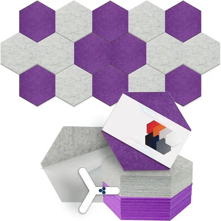Hexagon Pet Acoustic Wall Panel Soundproofing Polyester Fiber Acoustic Panel Sound-absorbing Board Acoustic Pet Felt Panels