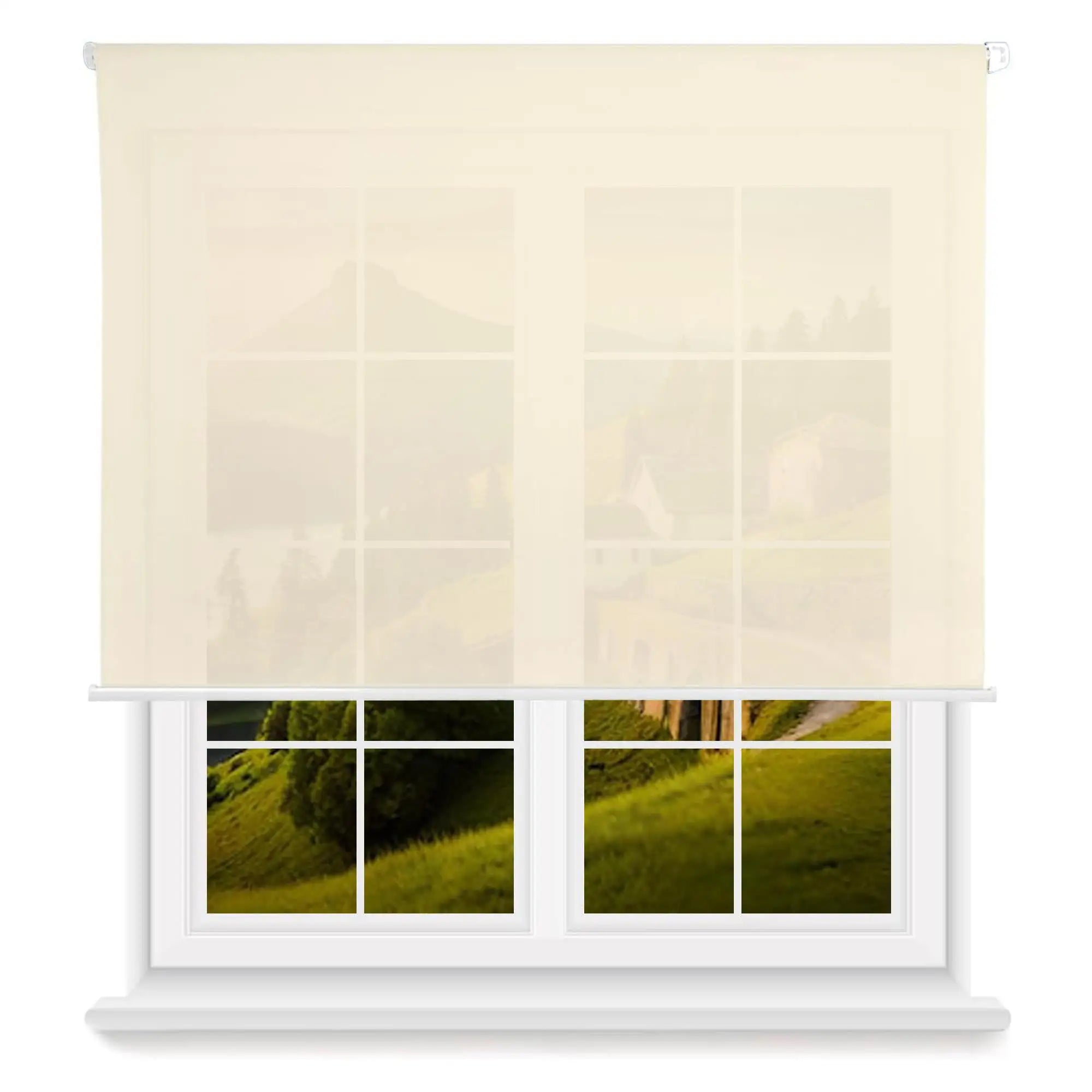 Well Home Plain Translucent Roller Blind - Beige 180 x 120cm (width x length)/Fabric size 177 x 115cm