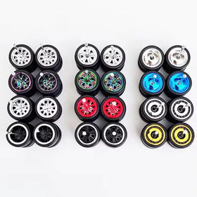 11.2mm 10.8mm 1:64 Alloy Car Model Modification Wheel Car Retrofit Rubber Tires Six Jaw Wheels for 1:64 Hot Sale Wheel Models