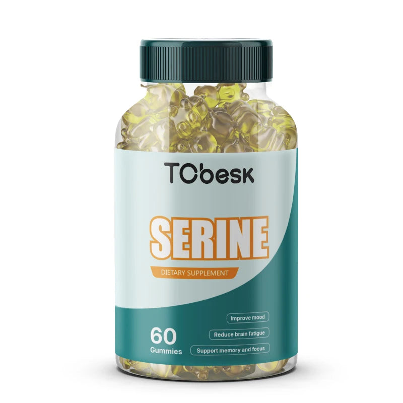 Hot Sell Support Memory and Focus Reduce Brain Fatigue Dietary Supplements Fruity Gummy Candy 60 Gummies TCbesk Serine Gummies