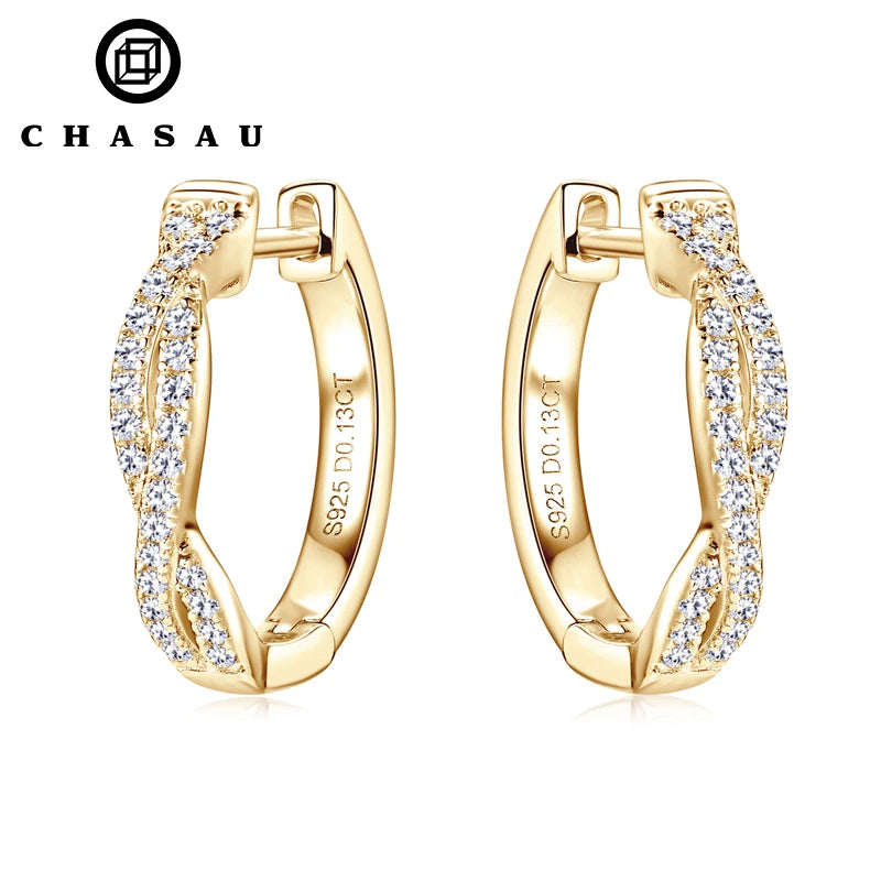 Lab Grown Diamond Earrings 925 Sterling Silver Moissanite Twisted Infinity Hoop Earrings Jewelry Gifts Earrings Wholesale Bulk