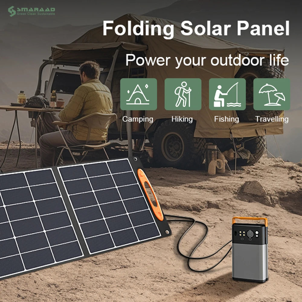 US Stock Portable 100W High-Efficiency Foldable Solar Panel with Mono Cells for Outdoor Adventures