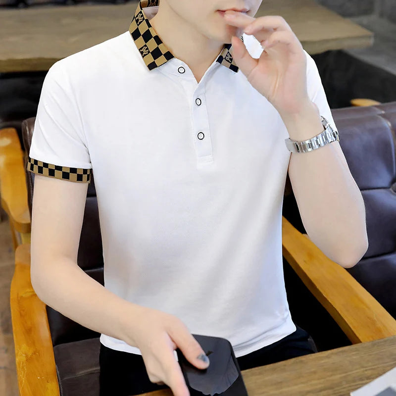 Oem Customized logo Design Casual Slim Short-sleeved T-shirt Lapel Collar High-end Embroidery POLO Shirt