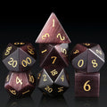 Purple Cat's Eye Gemstone D&D Engraved Handmade Stone Polyhedral Dice Set 16mm Dark Purple Opal Tabletop Games