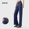 PASUXI Women's High Waist Yoga Pants Seamless Wide Leg Sweatpants with Pockets Loose Straight Sports Trousers Gym Lounge