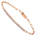 14K Yellow Gold Women's Stackable Tennis Bracelet Brilliant Cut Lab Grown Diamond Vintage Style IGI Certified VS Clarity Box
