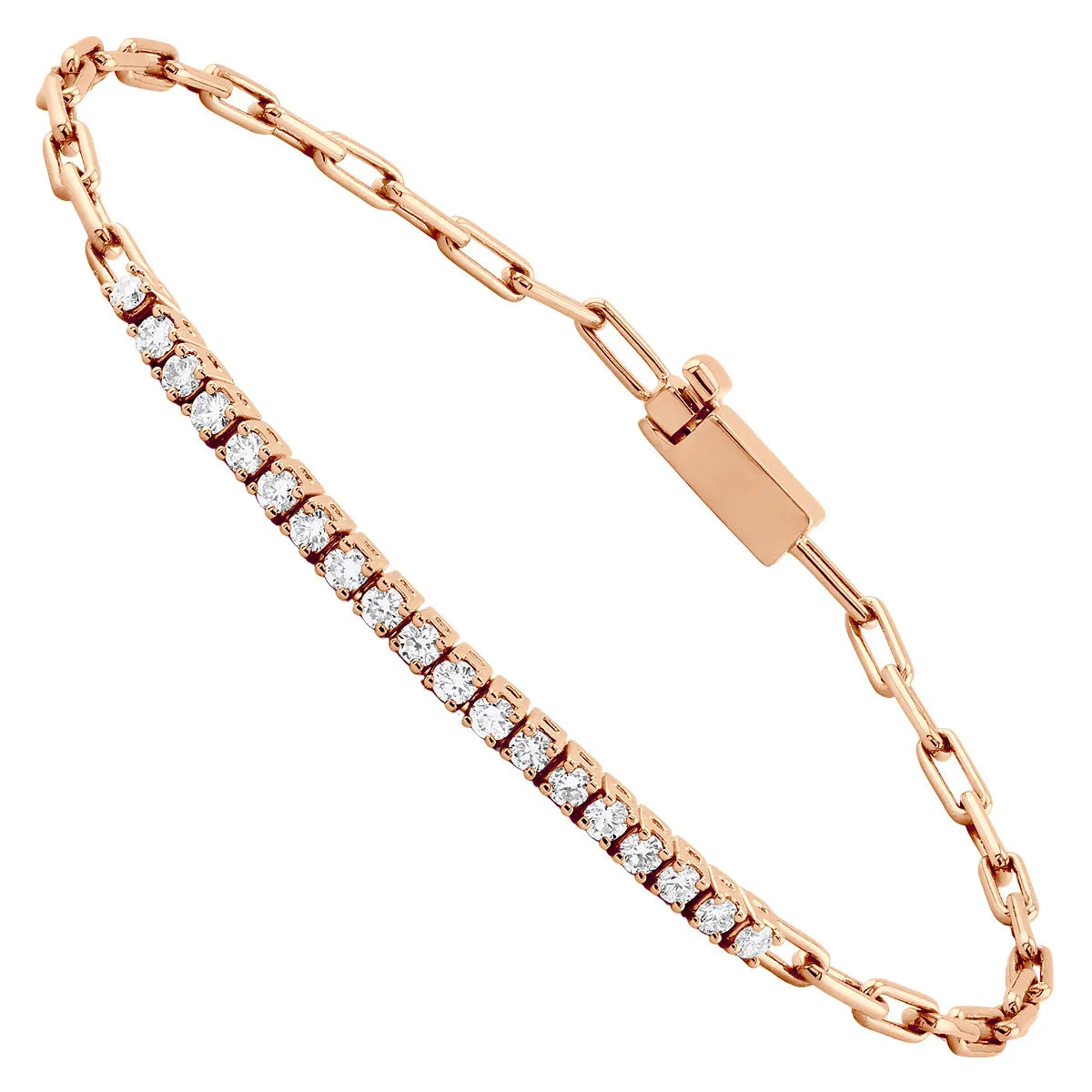 14K Yellow Gold Women's Stackable Tennis Bracelet Brilliant Cut Lab Grown Diamond Vintage Style IGI Certified VS Clarity Box