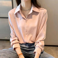 Designer Luxury Blouse for Women Premium Tailored Top Button Elegant for Workplace Spring Autumn