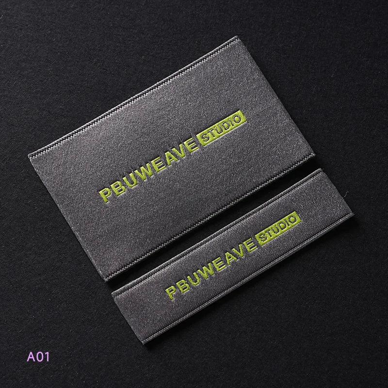 Custom Garment Neck Labels With Size Apparel High-Density End Fold Size Label Tags Dress Sewn Woven Label for Clothes Neck Tag