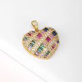 QIKU Wholesale Rhinestone Heart Metal Charms Classic Color Heart Charms for Jewelry Making Fashion Pendant Accessories