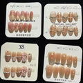 Handcrafted Luxury Nude Plaid Cat Eye 3D Bow Ombre Custom Oval Coffin Press on Nails False Nails 057 058 059 060 MegaBDM