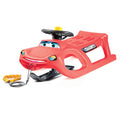 Zigi-Zet Steering Sled - car-shaped with steel gliders and rope - with steering wheel and horn and steerable gliding paddle