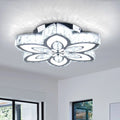 17.3" Flower Crystal Chandeliers LED Flush Mount Ceiling Light Fixtures Modern Chandelier for Living Room Bedrooms Dining Room