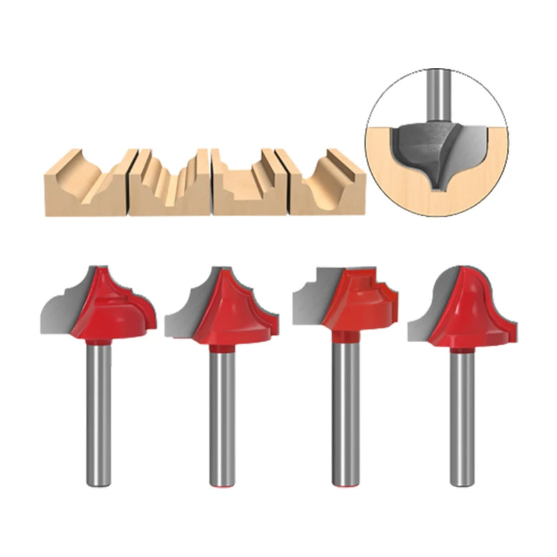 6MM Shank Milling Cutter Wood Carving Open End Carving Lace Knife Bit 3D Woodworking Insert Tungsten Carbide CNC Router Bit