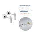 LE110 Women's Large Triple Designer Fashion Jewelry Minimalist 925 Sterling Silver Screw Back Earrings Gold Zircon Wedding Gifts