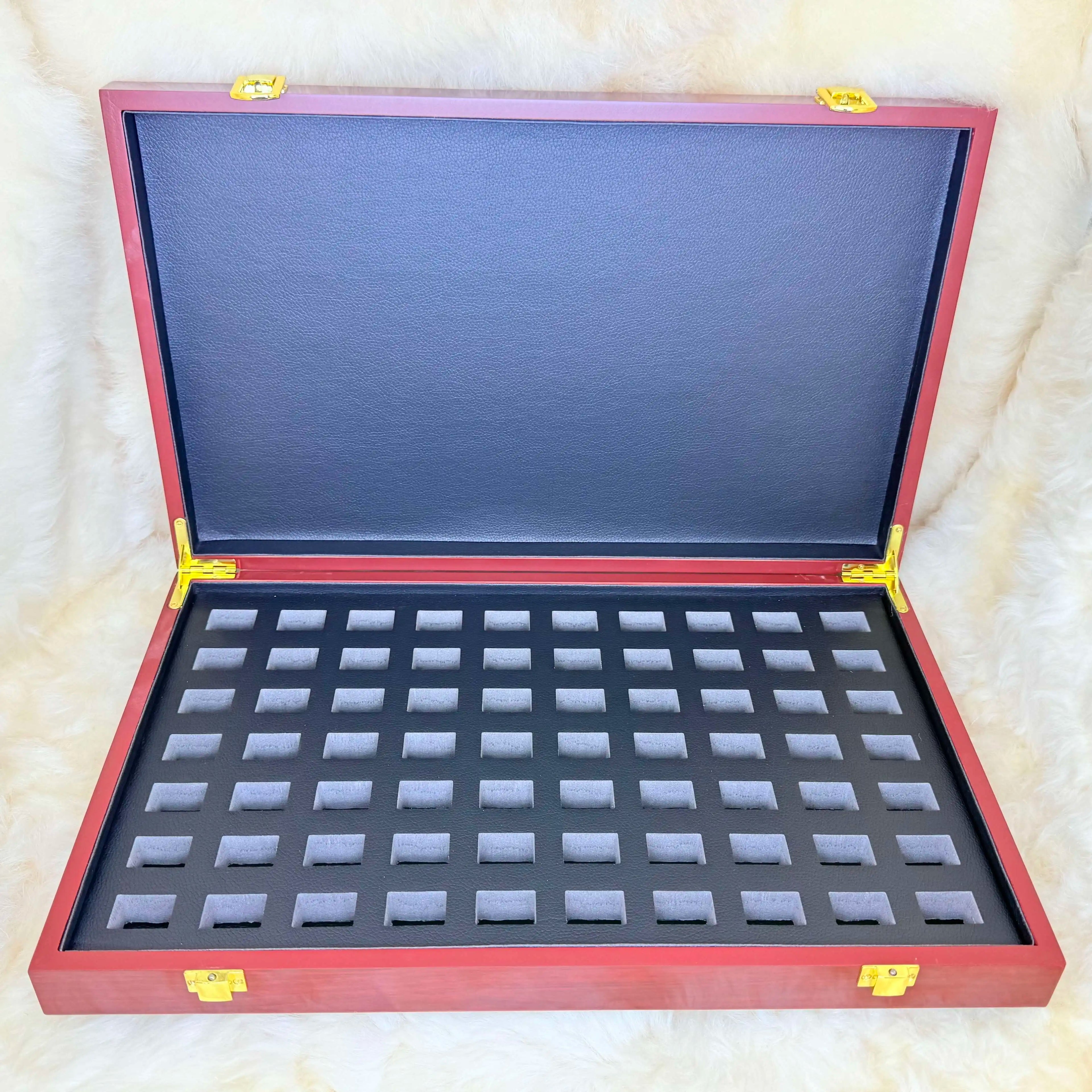 Can Hold 70 Championship Rings with the Champions Ring logo 70-hole Championship Ring Display Wooden Box