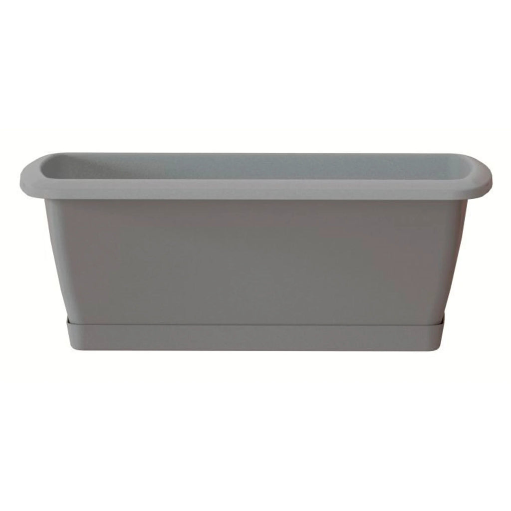 Respana plastic planter in stone grey color 49 (length) x 18.4 (width) x 14.5 (height) cm