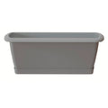 Respana plastic planter in stone grey color 49 (length) x 18.4 (width) x 14.5 (height) cm