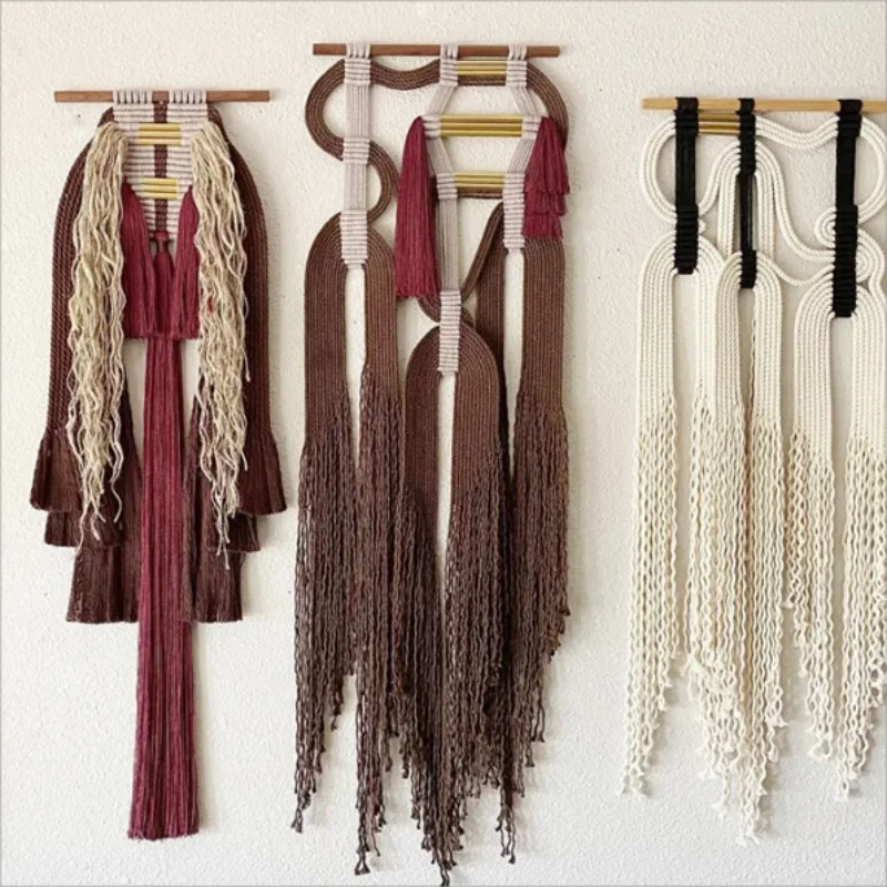 Bohemian Custom Cotton Handmade Home Decor Braided Decoration Leaf Macrame Wall Hanging