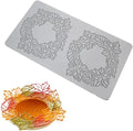 2-hole Winter Wreath Lace Mat Hollow Leaf Candy Mold Cake Decoration Template Sugar Craft Impression Edible Cake Decoration