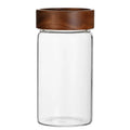 Classic Round Borosilicate Glass Storage Jar with Screw Acacia Lid for Pantry Food