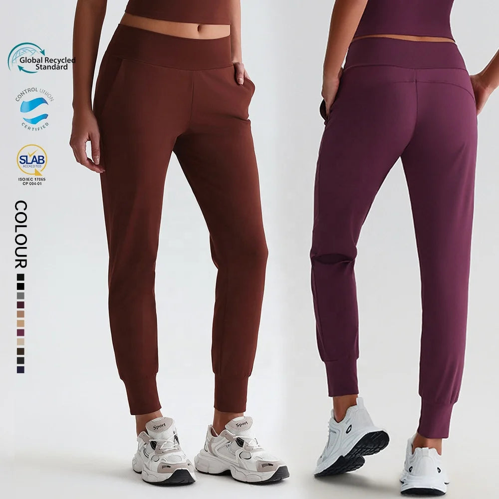 SHINBENE 28" Recycled Polyester Women's Joggers Pants Lightweight Athletic Leggings Solid Tapered Lounge Pants for Workout