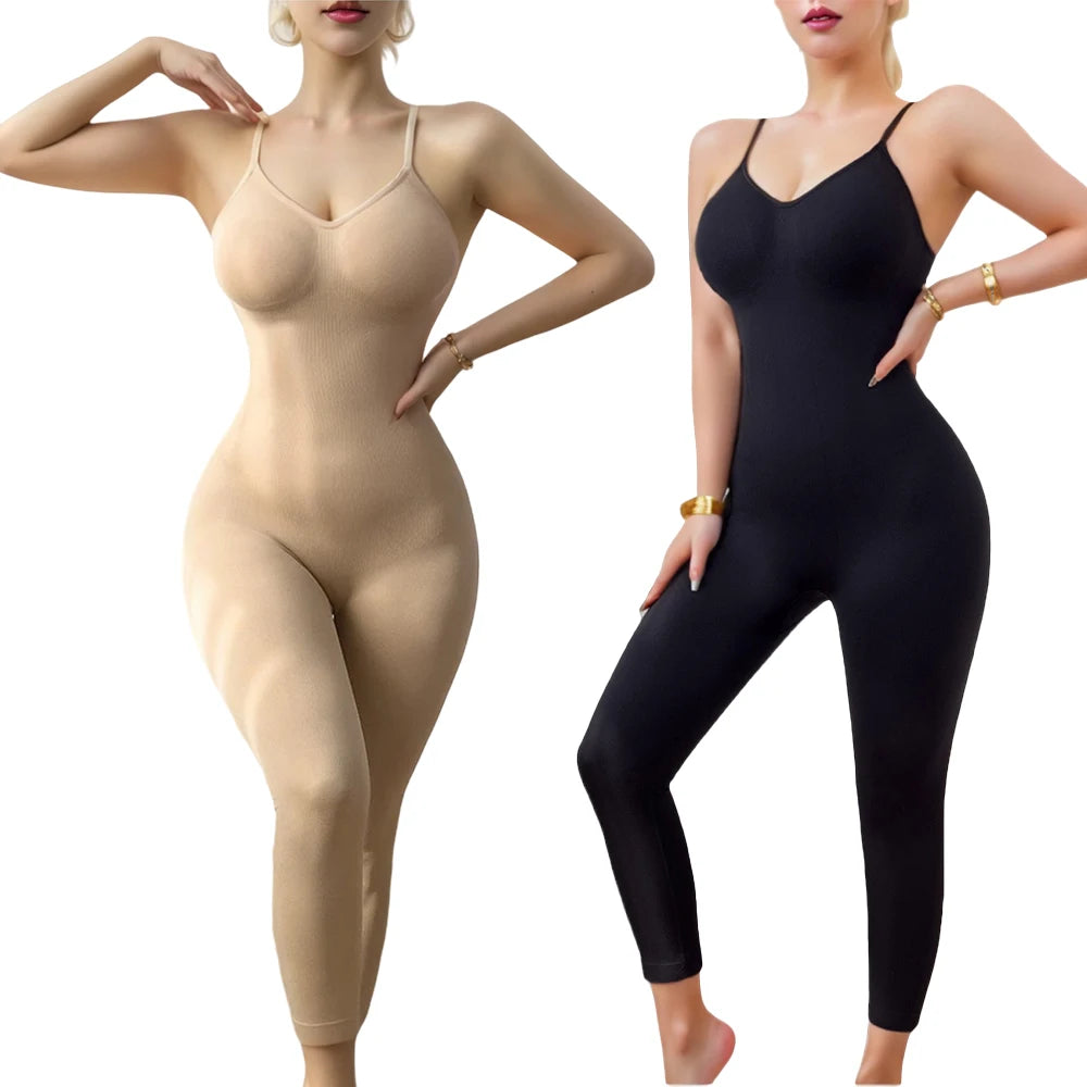 New Arrival Seamless Workout Jumpsuit Yoga Ribbed Bodycon One Piece Suspender Leggings Romper Full Bodysuits for Women