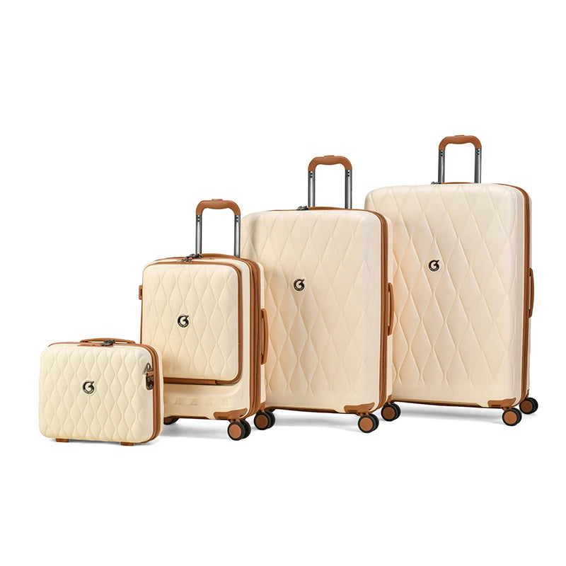 Luxury Travel Suitcase 4 Pcs Luggage Set With Carry on Suitcase in 14" 20" 25" and 29" Sizes with Lightweight