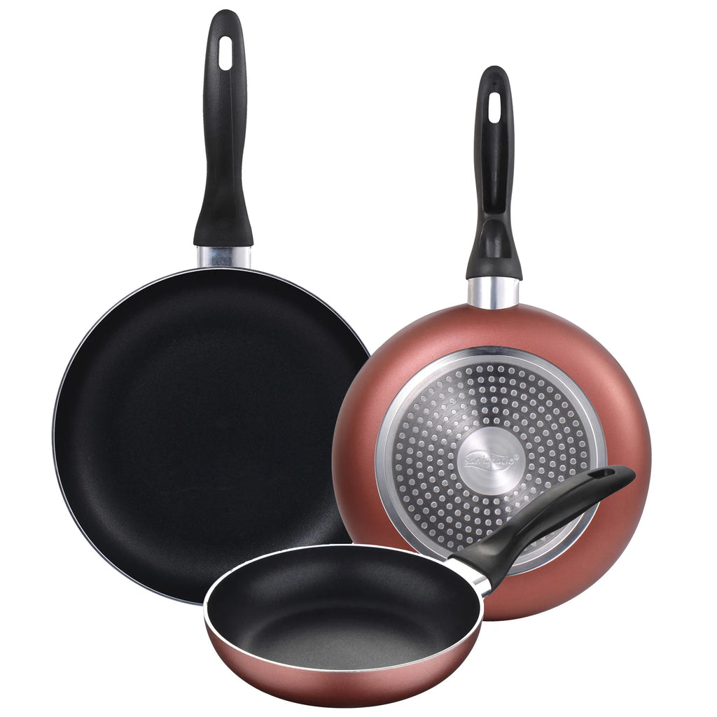 Set of 3 frying pans 16/20/24 cm pressed aluminum suitable for induction Paradise collection