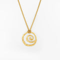 PVD 18K Gold Plated Stainless Steel Jewelry Geometric Irregular Swirl Spiral Pendent Statement Necklace Punk Necklace P243484
