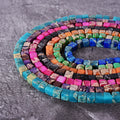 Natural Tiny Small Square Gemstone Beads Cube Imperial Jasper Natural Stone Beads for Jewelry Making