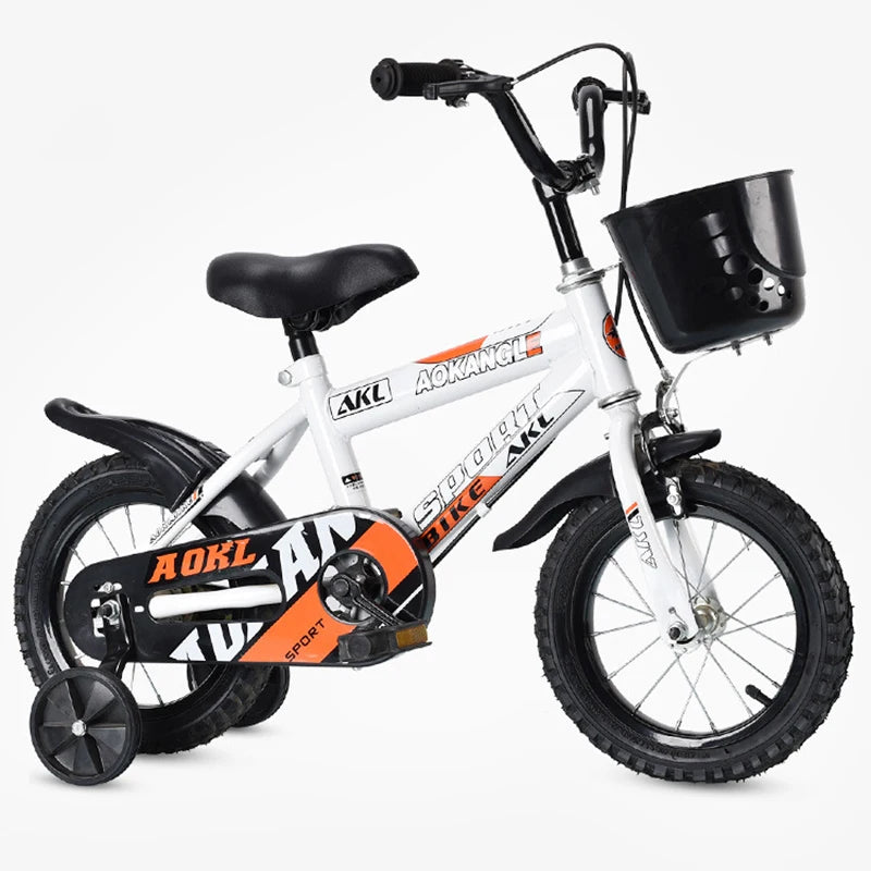 White 12inch Kids Bike for 2-13 Year Old Boys & Girls with Training Wheels for Students Bicycle Gifts for Children Bicycle