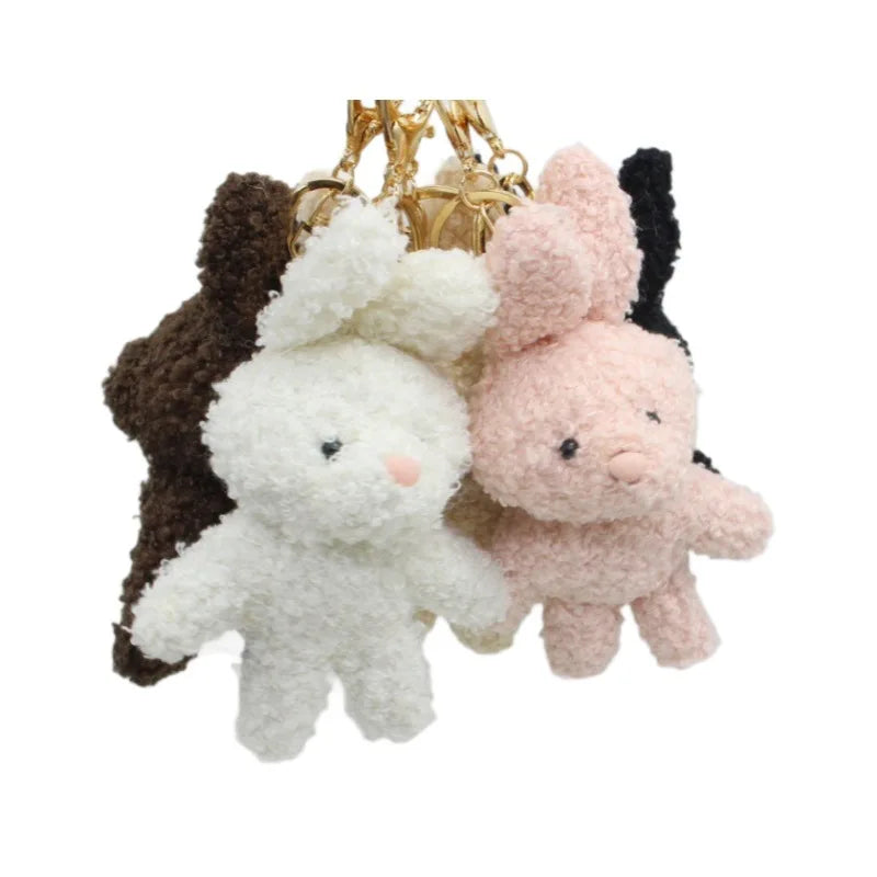 Custom 10cm Cuddly Teddy Dog Bear Plush Keychain Mini Puppy Dog Schoolbag Pendant Stuffed Animal Plush Doll Keyring Wedding Gift