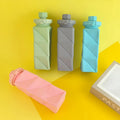 Hot-Selling Light Green Silicone Foldable Water Bottle Printed Logo Creative Cycling Telescopic Cup Portable OEM/ODM Model MegaBDM