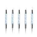 JX Dual-ended Ultra Soft Silicone Metal Handle Nail Art Sculpture Pen 3D Carving Design DIY Glitter Powder Liquid Professional
