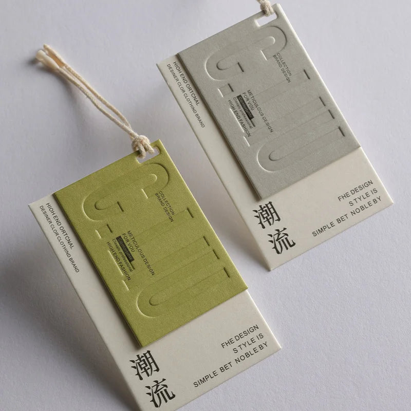 Fashionable Embossed Paper Labels  Luxurious Matte LOGO Hanging Labels  Customized Hanging Labels  Clothing Brands